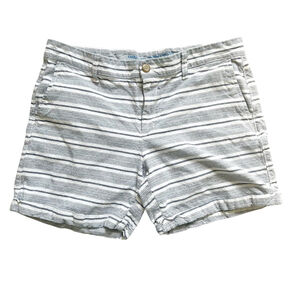 Khakis Gap Girlfriend Blue & White Nautical Striped Shorts Cotton Coastal Summer